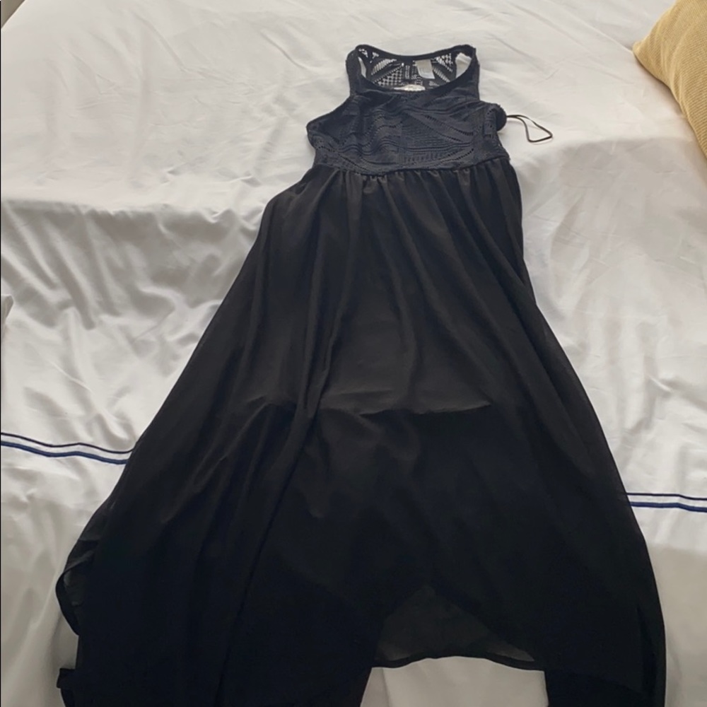 Divided Black Lace Dress